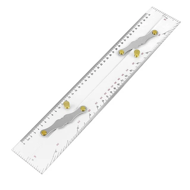1X(Marine Parallel Ruler Clear Scales, Mapping Points to Pull Parallel Ruler 450