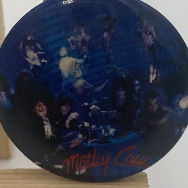 MOTLEY CRUE pin Vintage 80s band pin Pinback Button Badge 1987