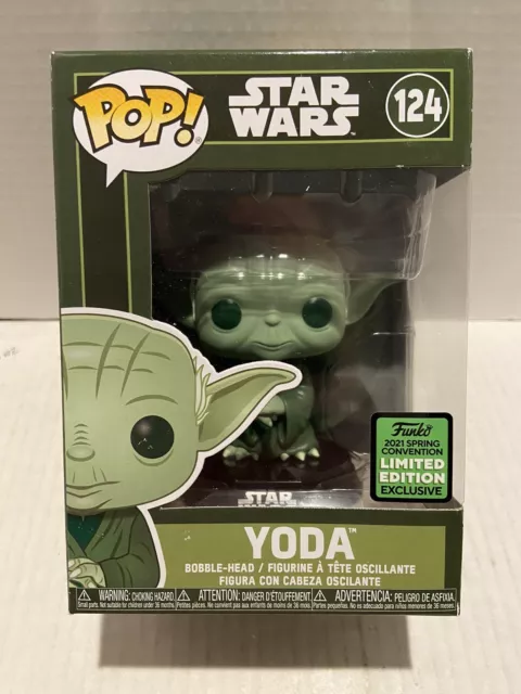 Funko Pop Star Wars #124 Yoda Green Box ECCC 21 Spring Convention Ex Box Damage