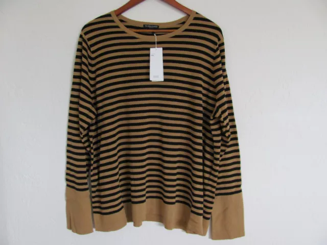 Eileen Fisher Round Neck Top/Sweater-Tencel Silk-Clay/Black Stripe-Size 1X-NWT