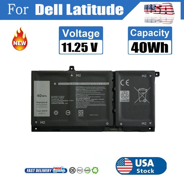Battery Replacement Batterie 40Wh JK6Y6 Pour Dell Latitude, Vostro, Inspiron - Compatible C5KG6 Dell Inspiron