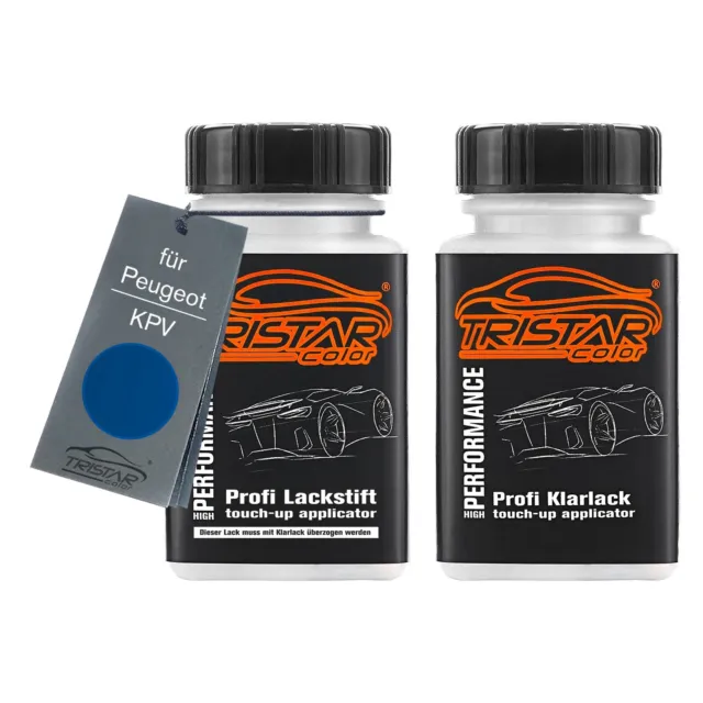 Autolack Lackstift Set für Peugeot KPV Azul Line Basislack Klarlack je 50ml