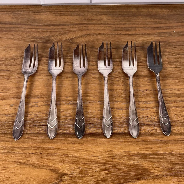 Ensemble Dessert Fourchette Rose Antique - Plaqué Argent Allemagne - Original