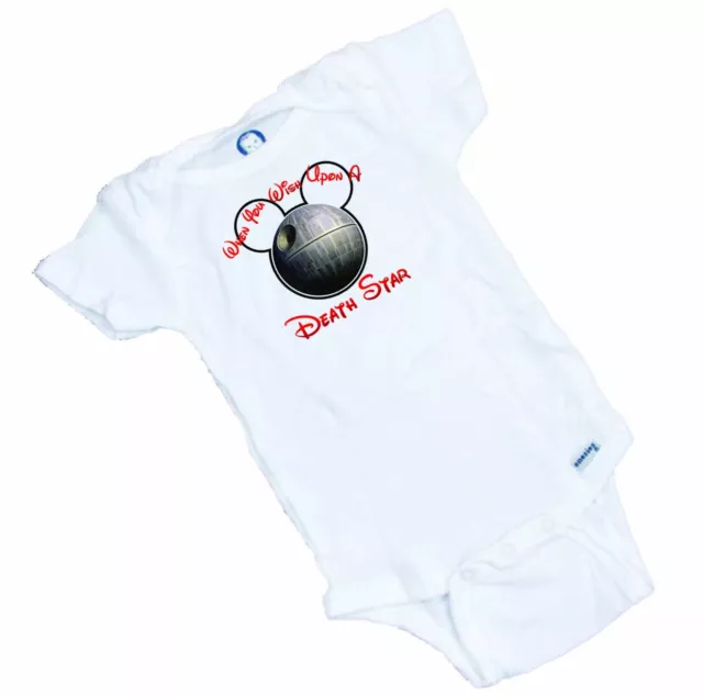 When you wish upon a DEATH STAR  Funny Onesie. Great Shower Gift FREE SHIPPING