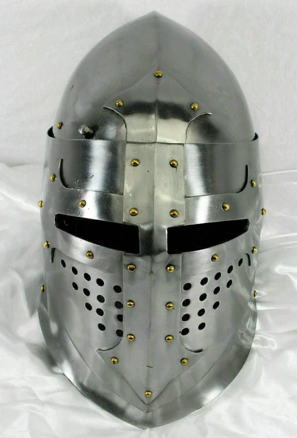 Halloween Medieval Great Bascinet helmet Hand Forged sca/jousting/knight/armor