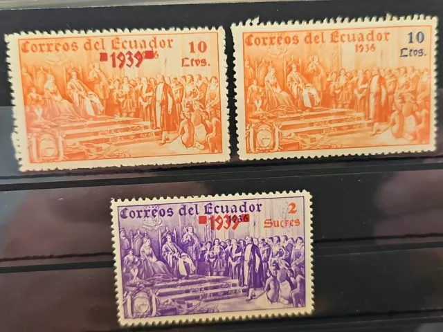 1939...ECUADOR Stamps MNH Overprint