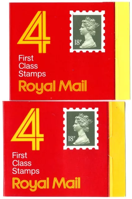 GB Booklets - Window GC1b 4x 18p Machin, round tab code B with the scarce lemo