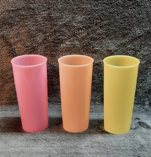 Vintage Tupperware Pastel Tumblers 12 Ounce Plastic Cups Made in the 1960s  - 3 Pieces — High Country Vintage