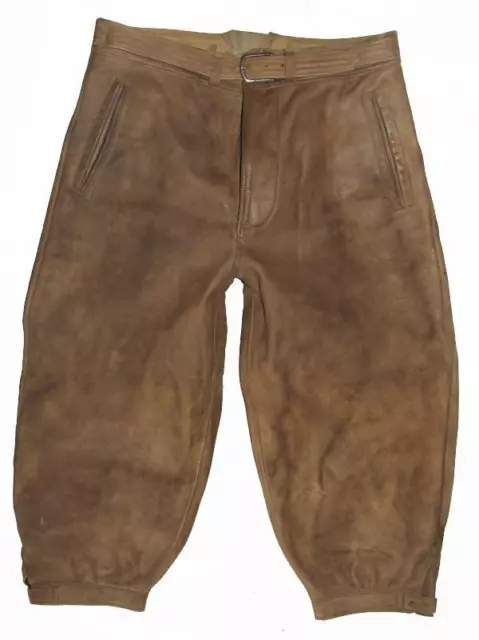 Men's Traditional Costume Kniebund- Leather Pants/Costume IN Khaki Olive Approx.