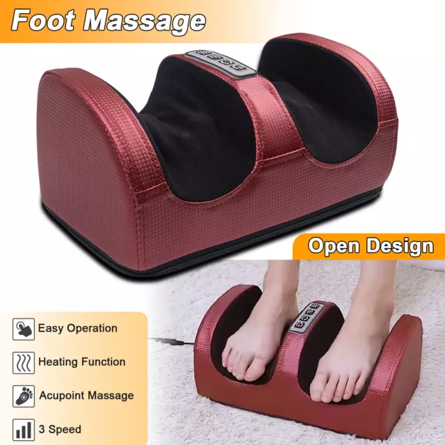 Electric Foot Massager W/ Heat Foot Calf Leg Shiatsu Rolling Home Massage