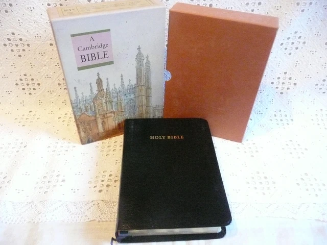 CAMBRIDGE HOLY BIBLE King James Version Black Bonded Leather CD252 2 ...