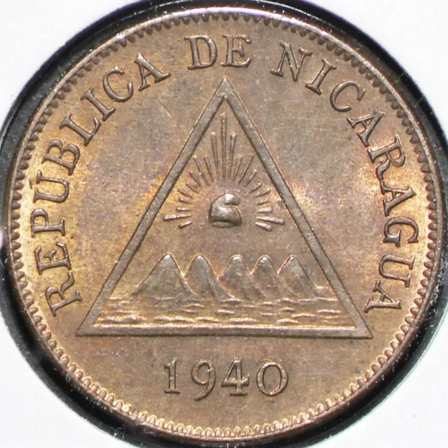 1940 Nicaragua Centavo AU-UNC KM#11 #18401