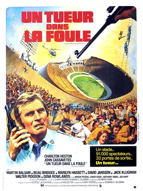 Un Tueur Dans La Foule, Charlton Heston, Repro Affiche De Cinema Vintage (40X60)