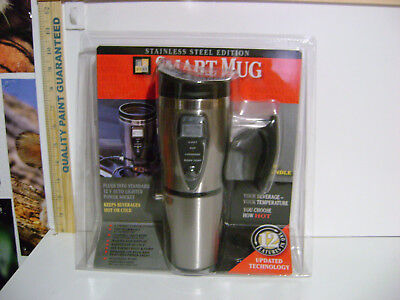 SMART MUG 12V Digital Heated Stainless Steel Edition Travel Mug w/ Charger byJRL