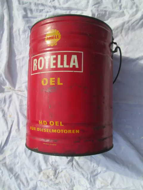 Shell Rotella Öl / Alter Öleimer - Ölfass - Kanister