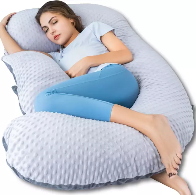 QUEEN ROSE Pregnancy Pillow for Sleeping, U Shape Pillow with Cotton Cover, for