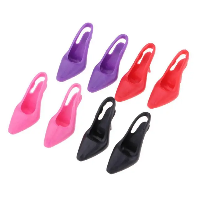 4 Pairs 1/6 Miniature Dollhouse High Heels Shoes Figures Doll Decoration