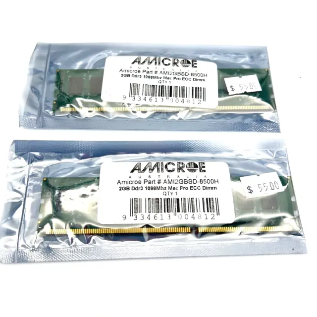  Amicroe 4GB Kit (2x 2GB) DDR3 1066MHz Mac Pro ECC DIMM AMI2GBSD-8500H