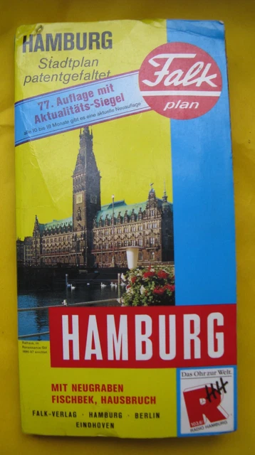 FALKPLAN HAMBURG 77. Auflage Stadtplan Patentfaltung. Mit ...