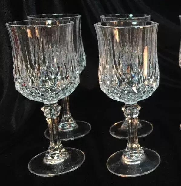 Longchamp by Durand Cristal D'Arques Crystal 8 oz Wine Glasses-Set of 4