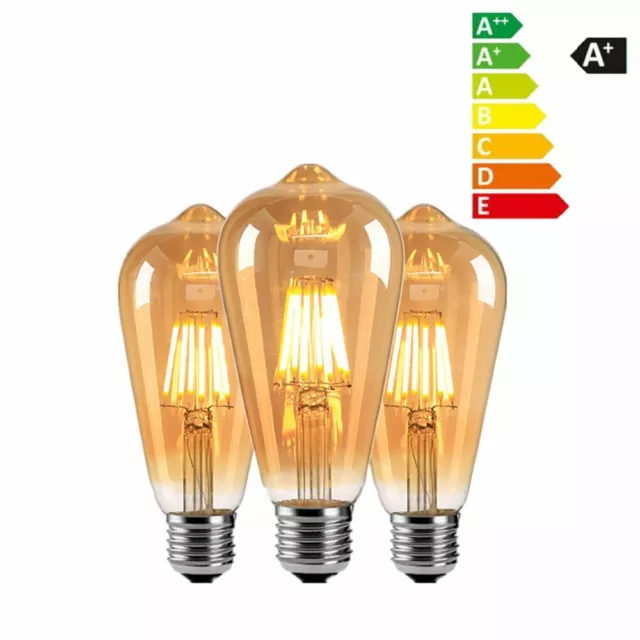 2x LED Glühbirne E27 ST64 Vintage Filament Edison Retro Lampen Birne Warmweiß