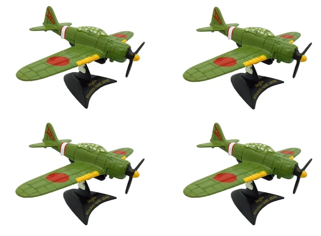 Lot de 2 Avions de chasse Mitsubishi Kawasaki 1/72 WW2 militaire