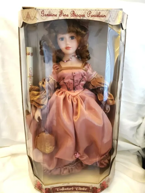 Collector's Choice Genuine Fine Bisque Porcelain Victorian Clothing 17" Doll NiB