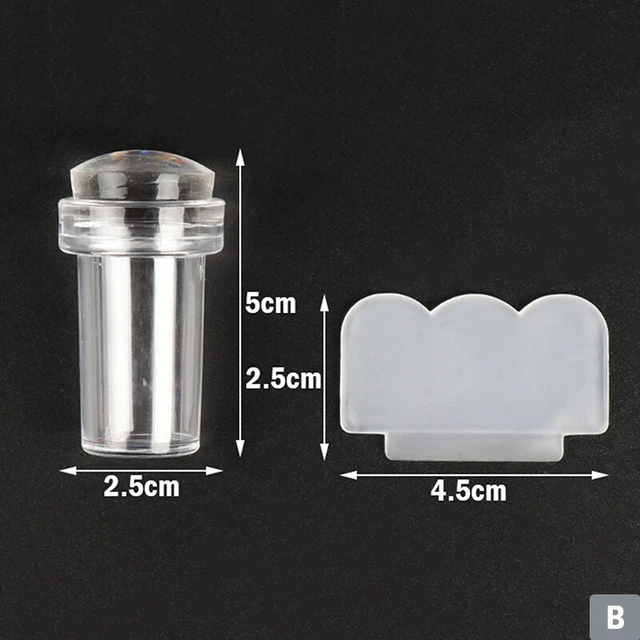 Nail Stamper Set Jelly Head With Scraper Nail Art Template Silicone Plate Too ql