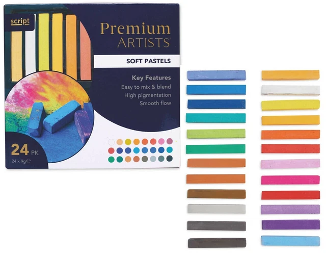 Juego de PASTELES SUAVES Script Premium para Artistas - Paquete de 24 Tamaño Completo NUEVO EN CAJA