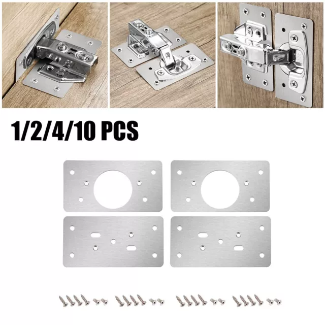 Kit piastra di riparazione cerniera in acciaio inox per porte armadio facile da