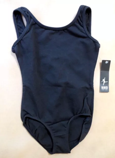 NWT Bloch CL3785 Taipei Keyhole Black Tank Leotard Rhinestones Girls size 4-6