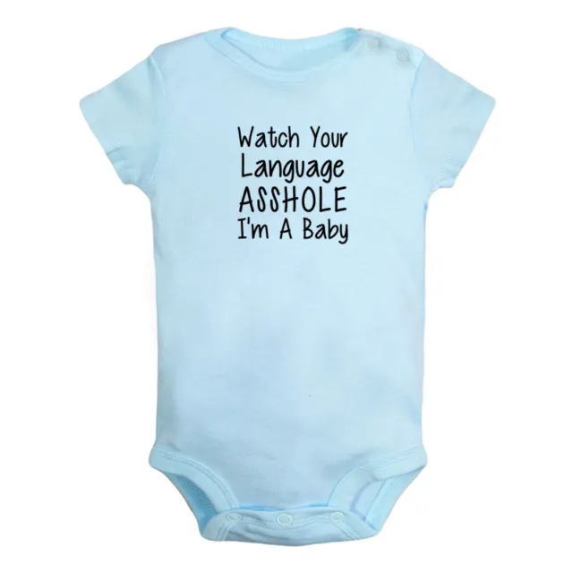 Watch Your Language I'm A Baby Bodysuit Newborn Baby Romper Toddler Jumpsuits