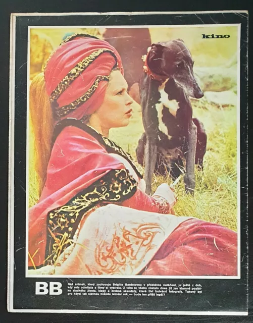 BRIGITTE BARDOT BACK COVER, No. 26 / 1975, VINTAGE CZECH MAGAZINE KINO, RARE!