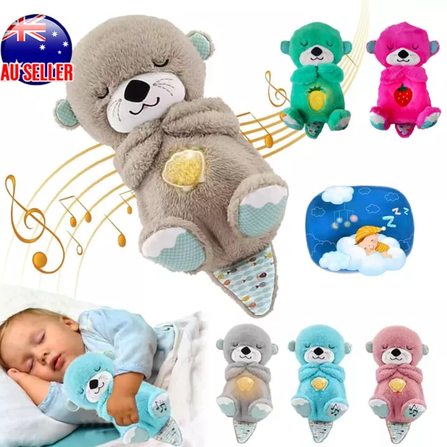 F-isher-Price Soothe 'N Snuggle tter, Portable Plush Baby Toy with Music, Sounds