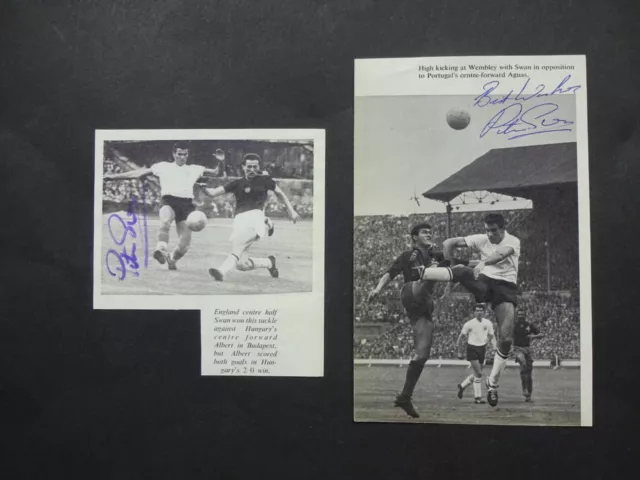 Peter Swan Sheffield Wednesday Bury England - pair of book pictures both signed