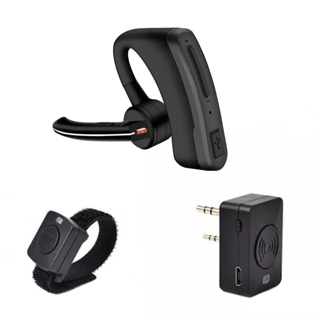 Bluetooth Wireless Headset & PTT Key for Motorola KENWOOD HYT Ham Radio Earphone