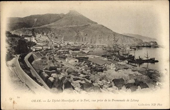 Ak Oran Algerien, Le Djebel Mourdjadjo et le Port, vue prise de la... - 2195549