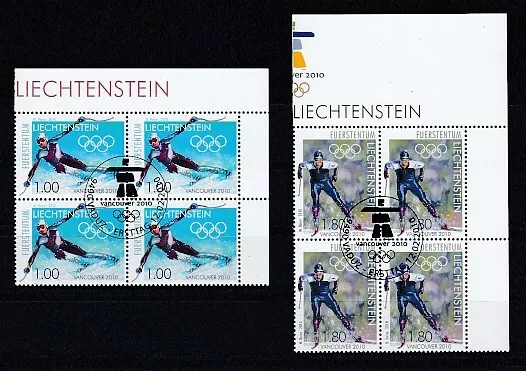 Liechtenstein 1543 - 44 Olympic Winter Olympics Vancouver Block of Four Set Oo