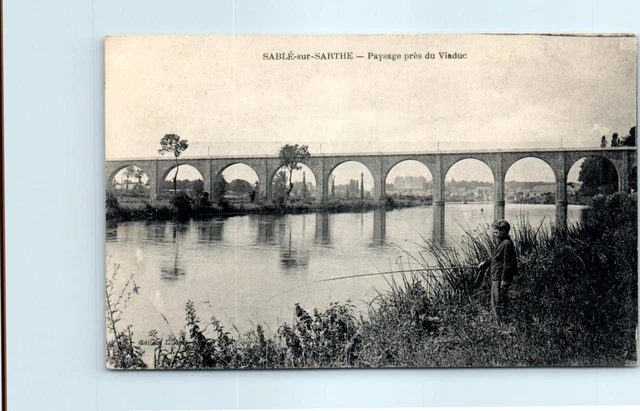 Postcard - Landscape near the Viaduct - Sablé-sur-Sarthe, France