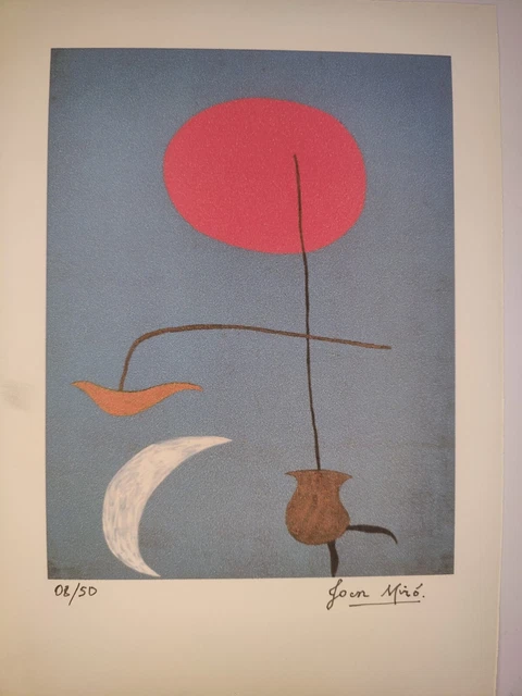 COA Joan Miro Original Vintage Print  Exibition Poster Signed  Litograph