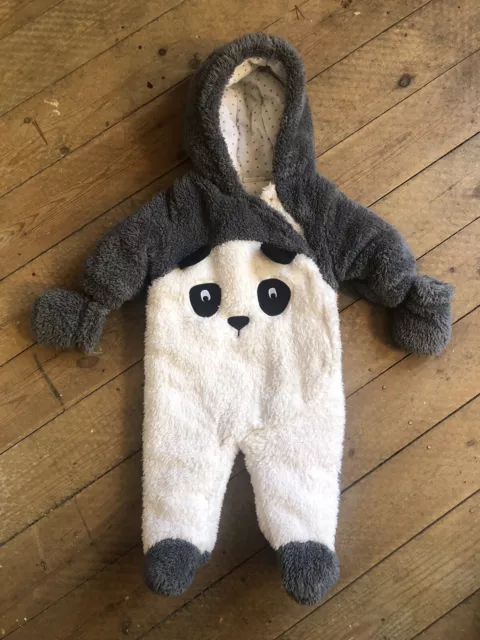 NEXT Baby Panda Snowsuit/Pramsuit 3-6 Months Unisex Boy Super Soft Gorgeous