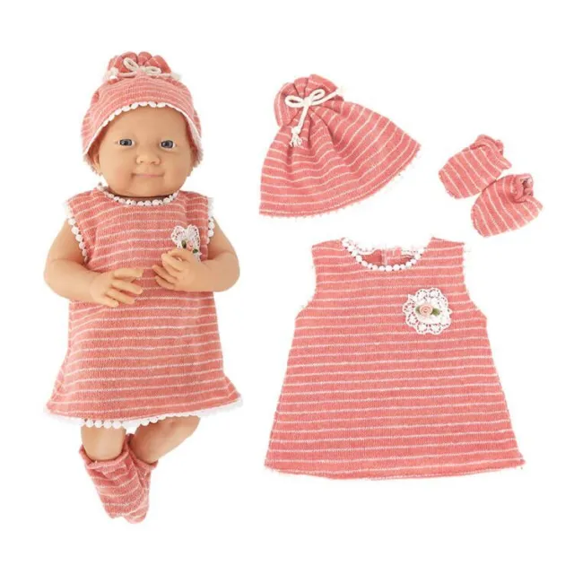 Dolls Pink Dress Dolls Outfits W/Hat+Socks Fit for 12~16" Reborn Dolls Clothes