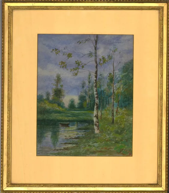 C. K - Early 20th Century Watercolour, Silver Birch On The Bank