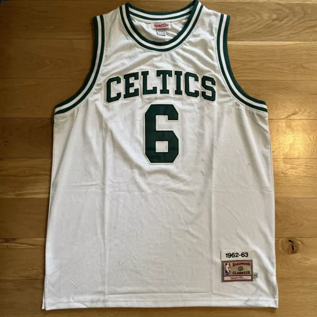 VTG NBA Adidas Boston Celtics Bill Russell Shirt 6 Mens Medium Jersey Cousy  Bird