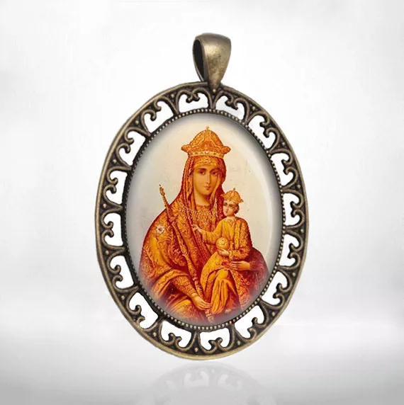 Mother of God of Belykinsk Theotokos Belynichskaya Belarus Icon Orthodox Pendant