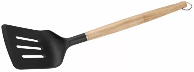 Stanley Rogers Schlitzwender 32,5 cm Bambus Schwarz Pfannenwender Küchenhelfer