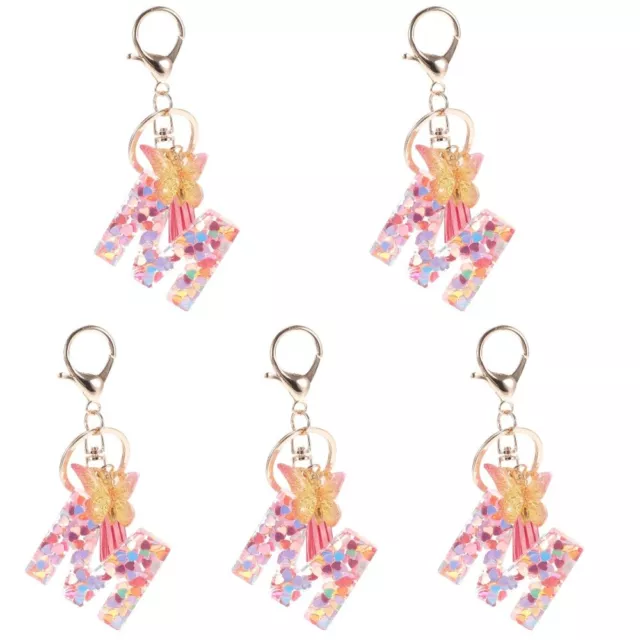 5 Pack Letter Keychain Car Accessories Resin Backpack