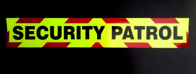 Security Patrol Fluorescent Magnetic Warning Sign