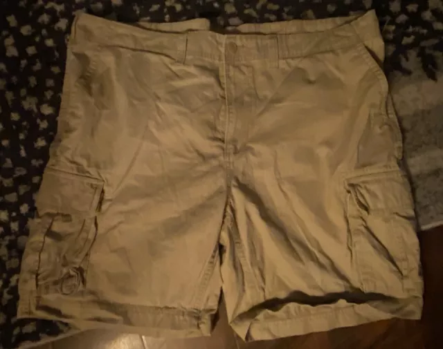 Mens Big & Tall SONOMA Classic CARGO SHORTS Size 46 Tan Khaki, 100% Cotton