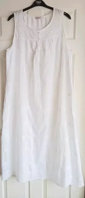 Ladies long white cotton nightdress by Per Una at M&S. Size 18. Seldom used.